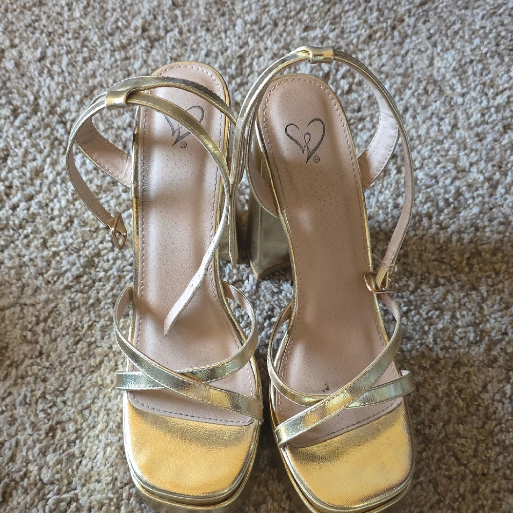Windsor Gold Strappy Heels